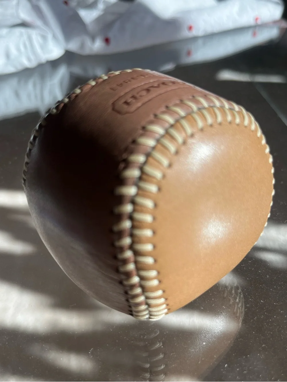 COACH Leather Baseball PAPERWEIGHT